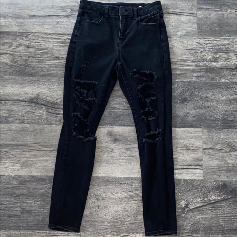 Ae Black Curvy Hi-Rise Jegging